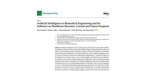 مقاله هوش مصنوعی در مهندسی پزشکی